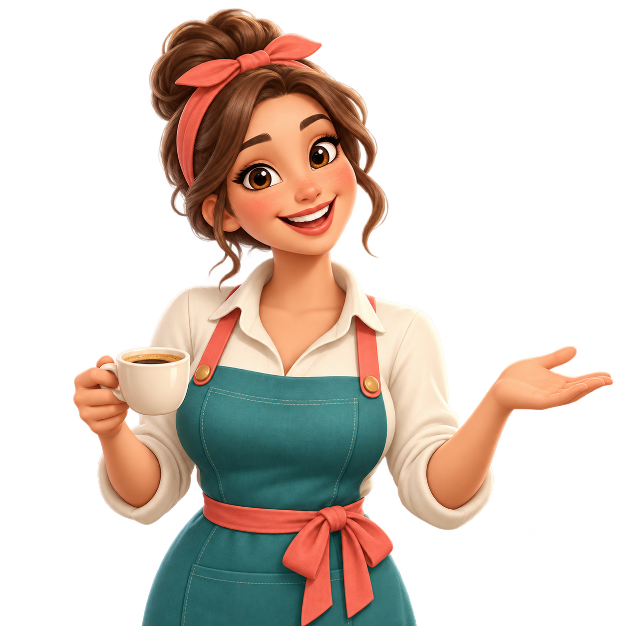 Mira welcoming you to her lunchroom